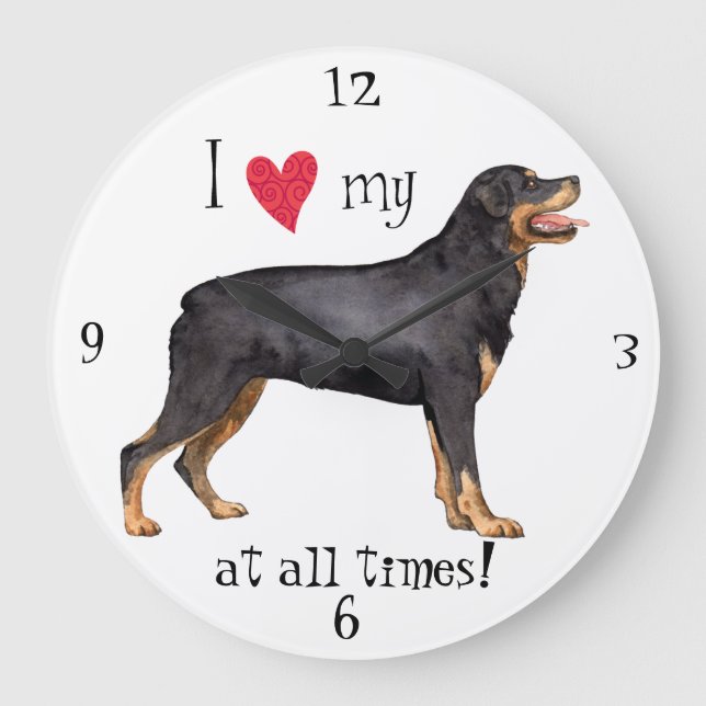 Grande Horloge Ronde I Love my Rottweiler (Recto)