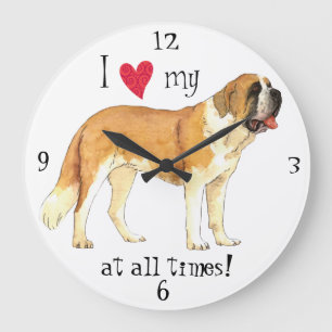 Grande Horloge Ronde I Love my St. Bernard