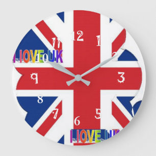 Grande Horloge Ronde I Love UK Art Print