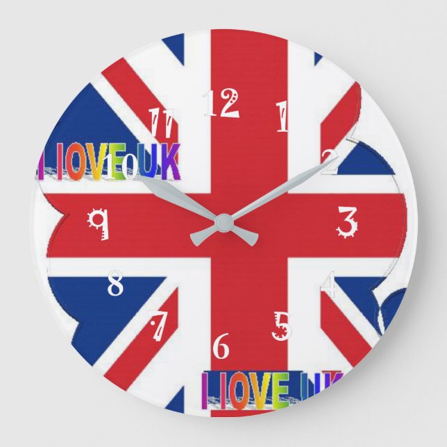 Grande Horloge Ronde I Love UK Art Print (Recto)