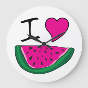 Grande Horloge Ronde I Love Watermelon