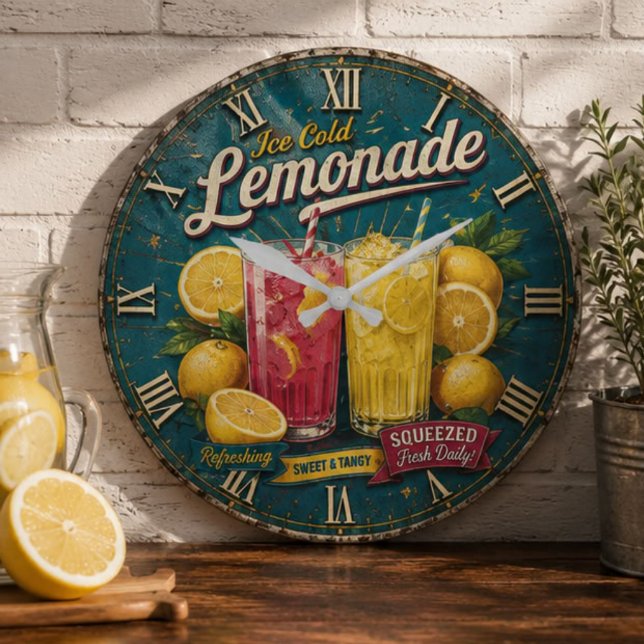 Grande Horloge Ronde Ice Cold Lemonade (Créateur téléchargé)