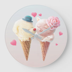Grande Horloge Ronde Ice Cream Love
