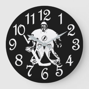 Grande Horloge Ronde Ice Hockey Goalie Clock