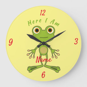 Grande Horloge Ronde Ici, je suis une jolie grenouille Thunder_Cove 