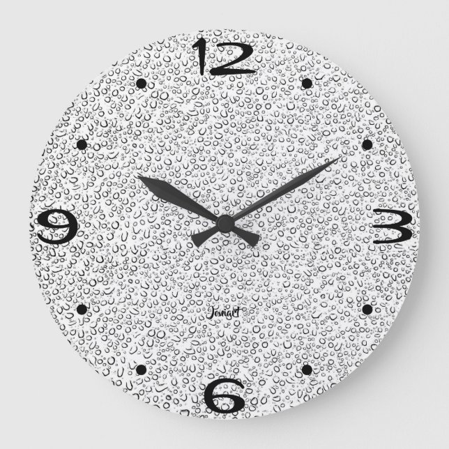 Grande Horloge Ronde Icy Fog Gray Dapple Modern Bathroom Wall Timepiece (Recto)