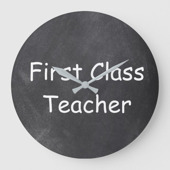 Grande Horloge Ronde Idée cadeau Chalkboard Design pour enseignant de p (Recto)