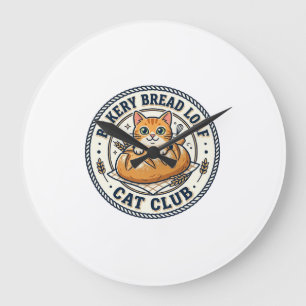 Grande Horloge Ronde Idée Cadeau Chaton Maman Boulangerie Pain - Boulan