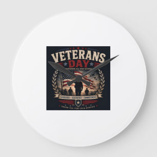 Grande Horloge Ronde Idée de cadeau pour vétéran militaire - Appreciati