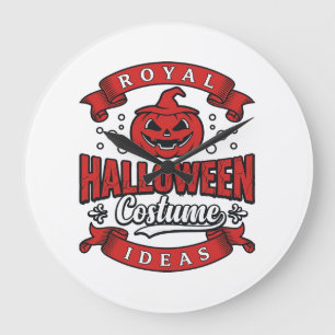 Grande Horloge Ronde Idées de costumes d'Halloween vintage Vector Desig