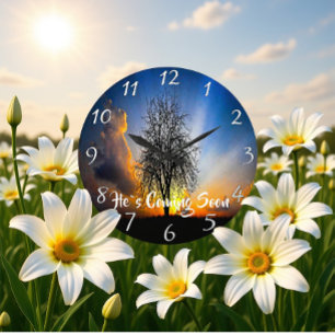 Grande Horloge Ronde IL VIENDRA BIENTÔT vieux arbre