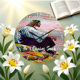 GRANDE HORLOGE RONDE IL VIENT BIENTÔT FEMME