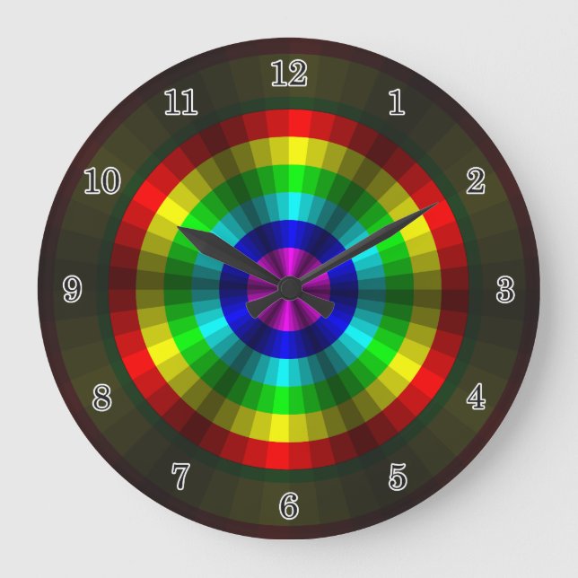 Grande Horloge Ronde Illusion optique de Rainbow Clock (Recto)