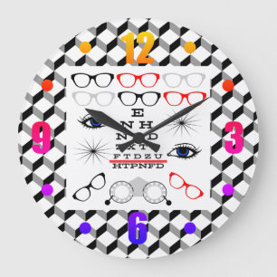 Grande Horloge Ronde Illusion optique Diagramme visuel Docteur Motif op