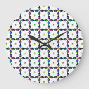 Grande Horloge Ronde Illustration d'art couleur de fleurs