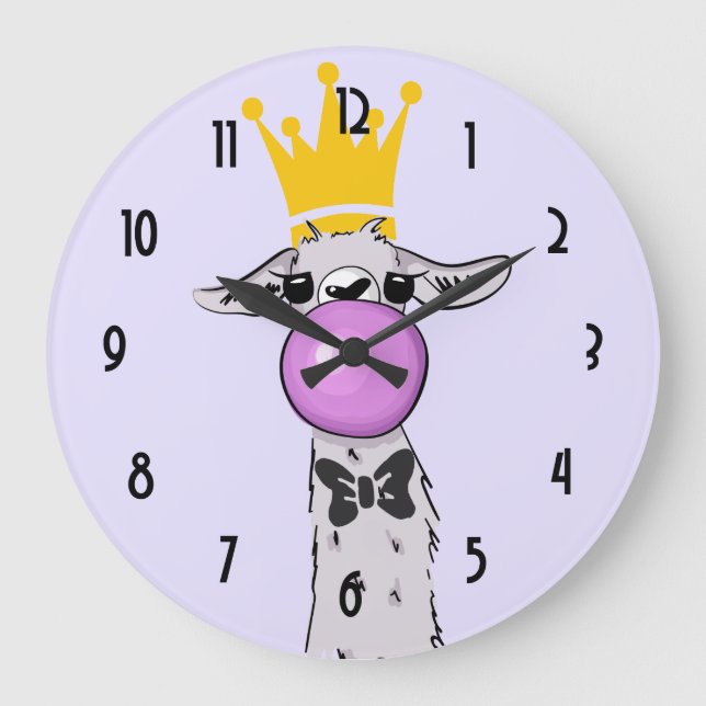 Grande Horloge Ronde Illustration de Cute Funny (Recto)
