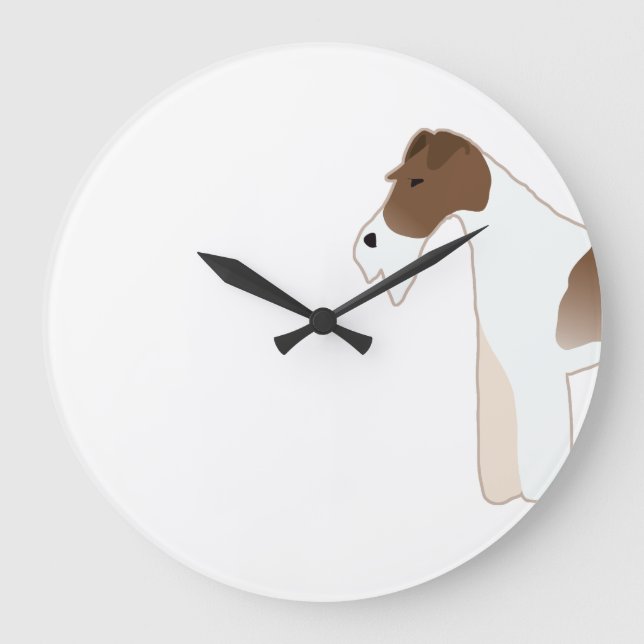 Grande Horloge Ronde Illustration de la race de chien de Terrier Fox de (Recto)