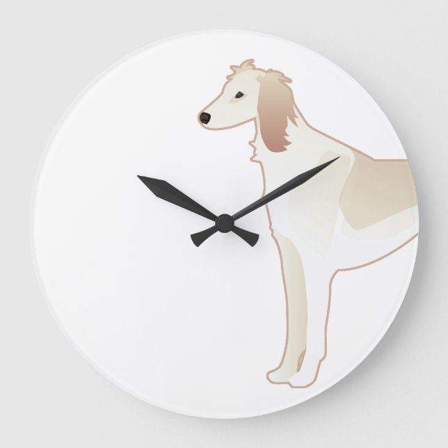 Grande Horloge Ronde Illustration de la race de chiens de base de Saluk (Recto)