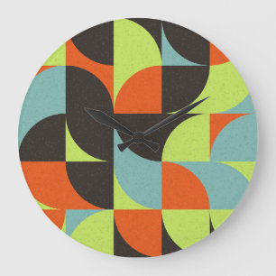 Grande Horloge Ronde Illustration de l'art géométrique Abstrait