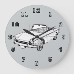 Grande Horloge Ronde Illustration de voiture de sport Alpine 5 Sports