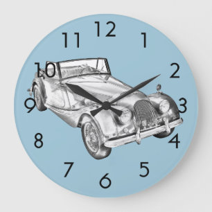 Grande Horloge Ronde Illustration de voiture de sport Morgan Plus 4 196