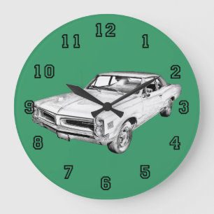 Grande Horloge Ronde Illustration de voiture Pontiac Lemans 1966
