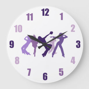 Grande Horloge Ronde Illustration des danseurs de jazz