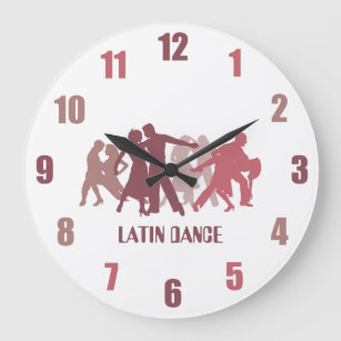 Grande Horloge Ronde Illustration des danseurs latins
