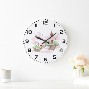 Grande Horloge Ronde Illustration du château d'amour flottant Imaginair