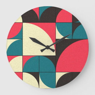 Grande Horloge Ronde Illustration géométrique et informatique Abstraite