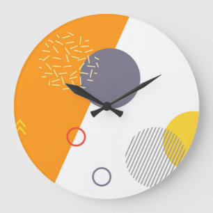 Grande Horloge Ronde Illustration géométrique urbaine, cool, unique, te