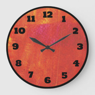 Grande Horloge Ronde Illustration rouge d'abrégé sur grunge