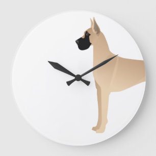 Grande Horloge Ronde Illustration Silhouette de la race de chiens de gr