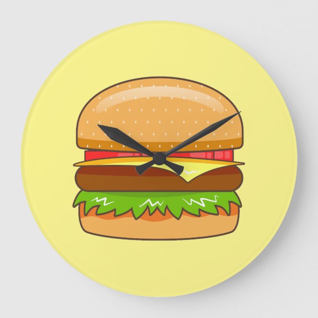 Grande Horloge Ronde Illustration vectorielle de burger (Recto)