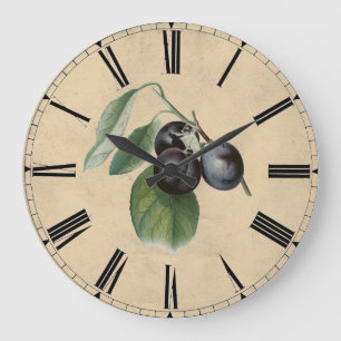 Grande Horloge Ronde Illustration vintage de prune