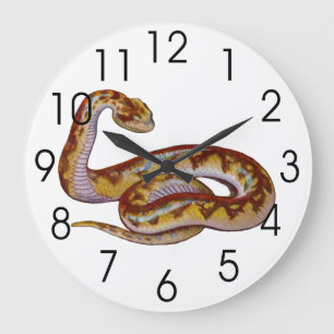 Grande Horloge Ronde Illustration vintage de serpent