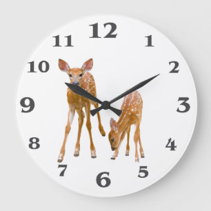 Grande Horloge Ronde Image Fawn pour l'horloge ronde à grand mur
