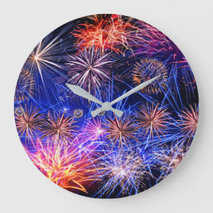 Grande Horloge Ronde Image Fireworks pour l'horloge murale ronde (grand
