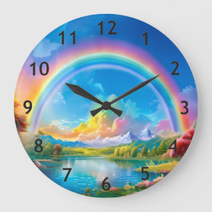 Grande Horloge Ronde Imaginaire arc-en-ciel
