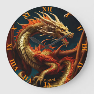 Grande Horloge Ronde Imaginaire Cute Vivid Majestic Grand Dragon