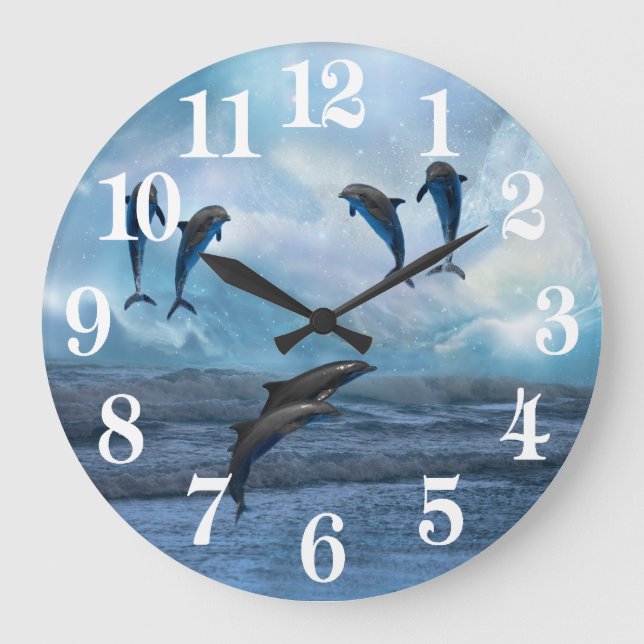 Grande Horloge Ronde Imaginaire de dauphins (Recto)