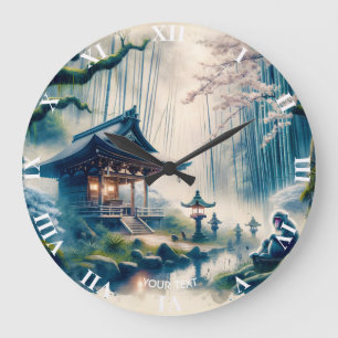 Grande Horloge Ronde Imaginaire mignon Ancien Sanctuaire Japonais