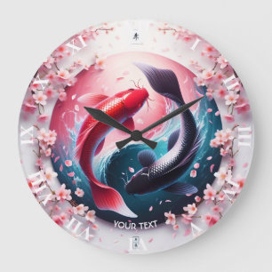 Grande Horloge Ronde Imaginaire mignon Elegant Yin Yang