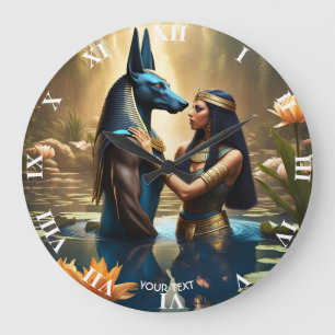 Grande Horloge Ronde Imaginaire mignon Vivid Egypte Dieu Femme