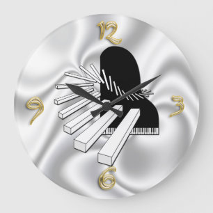 Grande Horloge Ronde Imaginaire Piano Music Amoureux Mur Clock