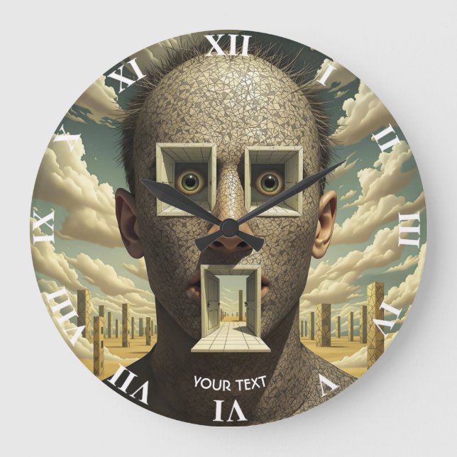 Grande Horloge Ronde Imaginaire Porte mignonne Windows Man (Recto)