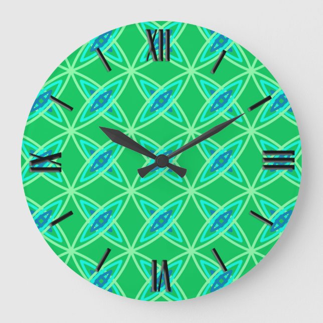 Grande Horloge Ronde Impression atomique du milieu du siècle moderne –  (Recto)