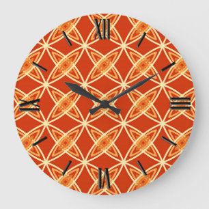 Grande Horloge Ronde Impression atomique moderne du milieu du siècle -