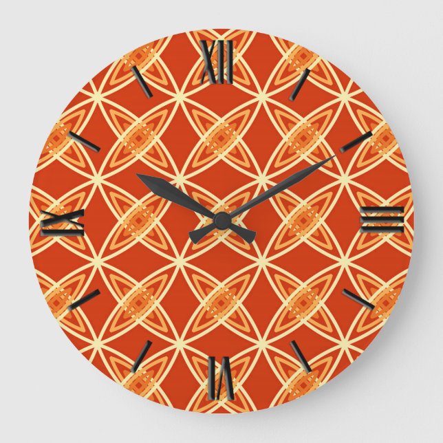 Grande Horloge Ronde Impression atomique moderne du milieu du siècle -  (Recto)