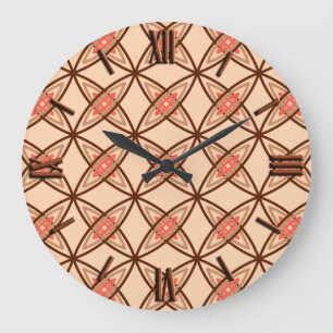 Grande Horloge Ronde Impression atomique moderne du milieu du siècle -